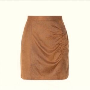 Free People Rumi Ruched Faux Leather Mini Skirt